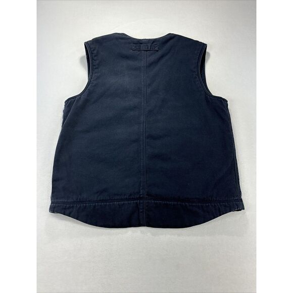 Duluth Trading Mens L Vest Sherpa Lined Canvas Full Zip Blue Pockets Workwear - Picture 7 of 10